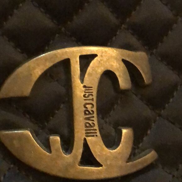 Just Cavalli  Black quilted satin faux leather baseball  cap main image 7